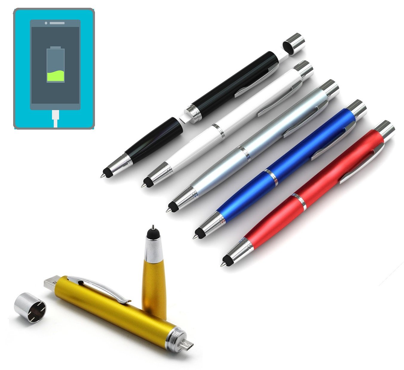 עט פטנט עם מטען נייד לשעת חרום