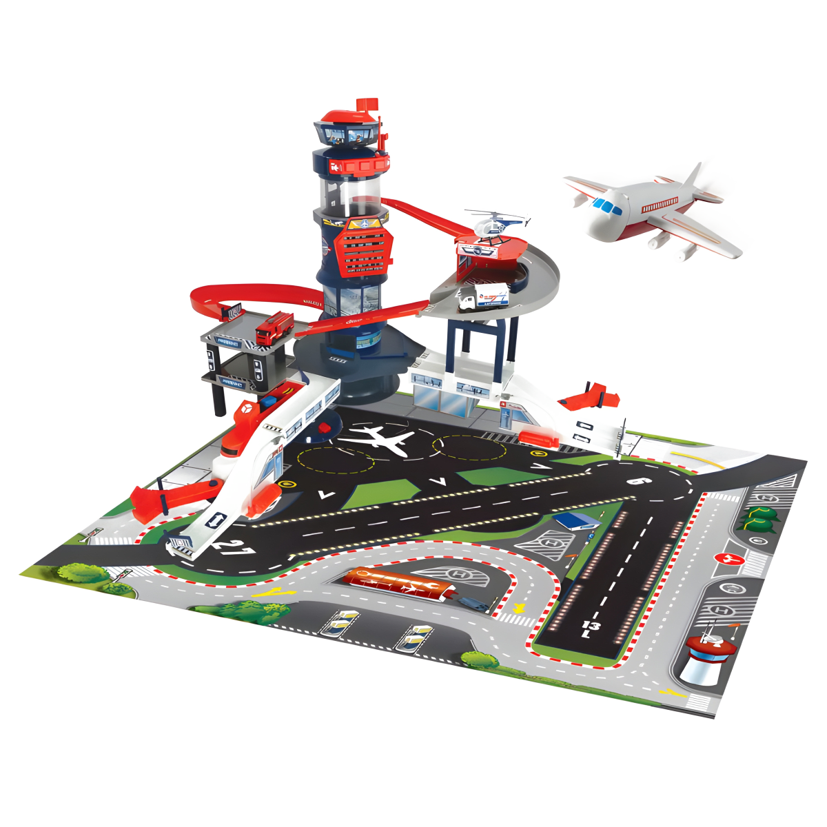 נמל תעופה ענק לילדים עם אורות וצלילים - כולל מטוס ומסוק