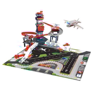נמל תעופה ענק לילדים עם אורות וצלילים - כולל מטוס ומסוק