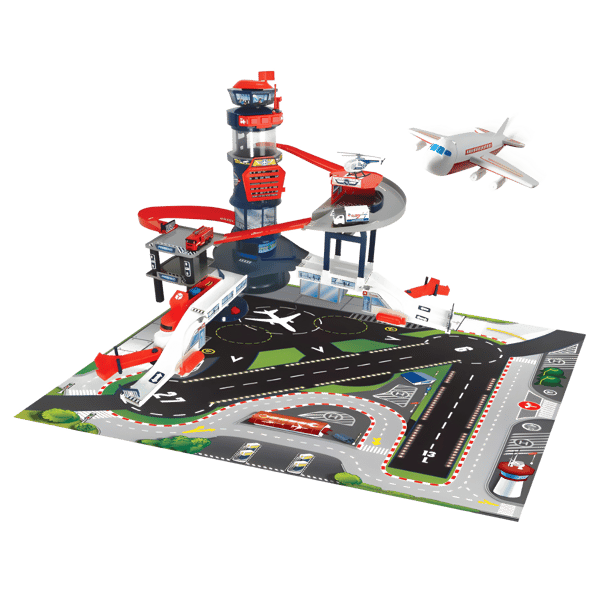 Giant Kids' Airport Playset with Lights and Sounds - Includes Plane and Helicopter