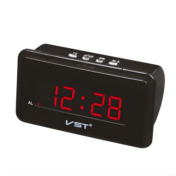 Modern Red Digital Clock with New York Design