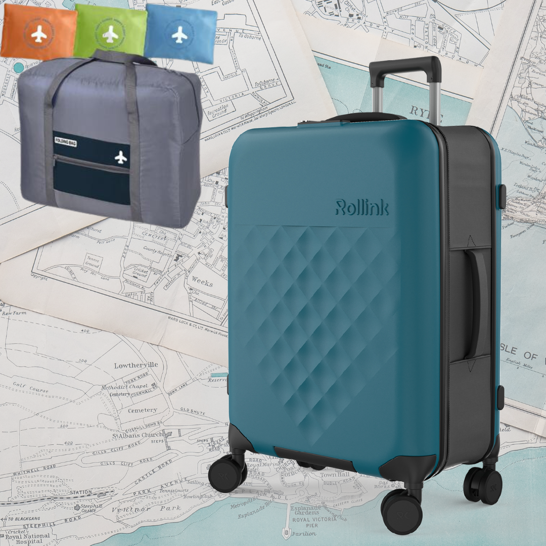 סט מזוודה מתקפלת עליה למטוס FLEX-360 עם תיק נסיעות מבית ROLLINK