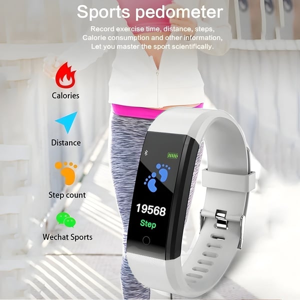Smart Fitness Watch with Color Touchscreen & Sleep Monitoring