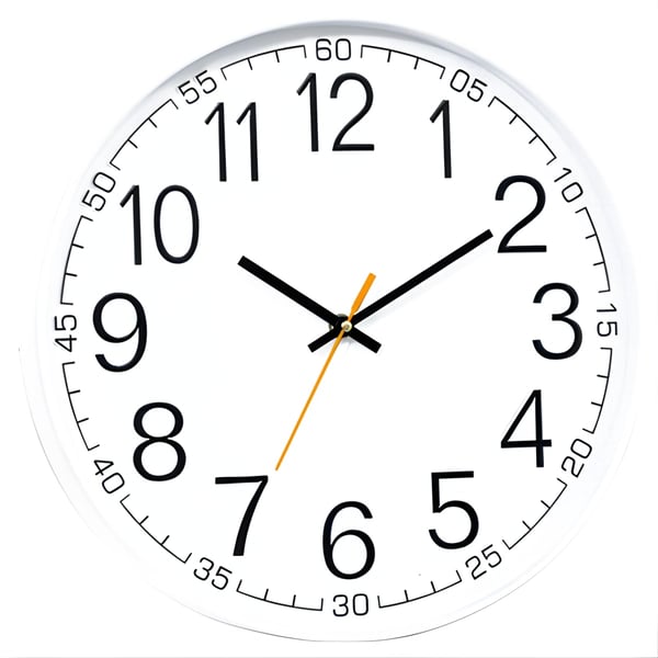 שעון עגול בעיצוב מודרני - קוטר 35 ס"מ