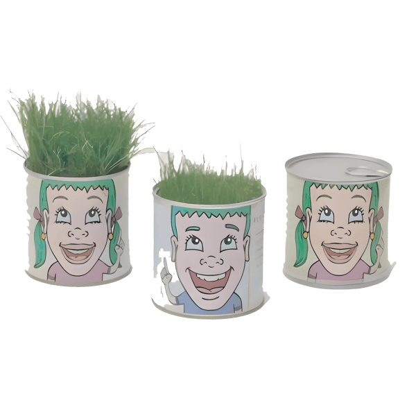 Blossom and Growth Can with Grass Head