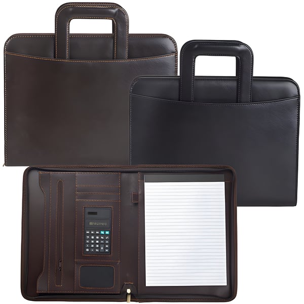A4 PU Leather Office Portfolio with Removable Handles and Calculator