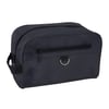 תיק כלי רחצה עם כיס רוכסן בחזית וידית נשיאה - אפור