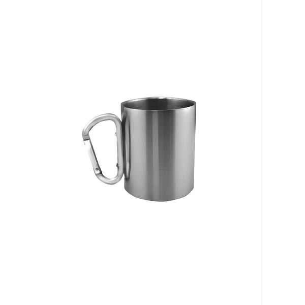 Stainless Steel Thermal Mug with Carabiner Handle - 350ml