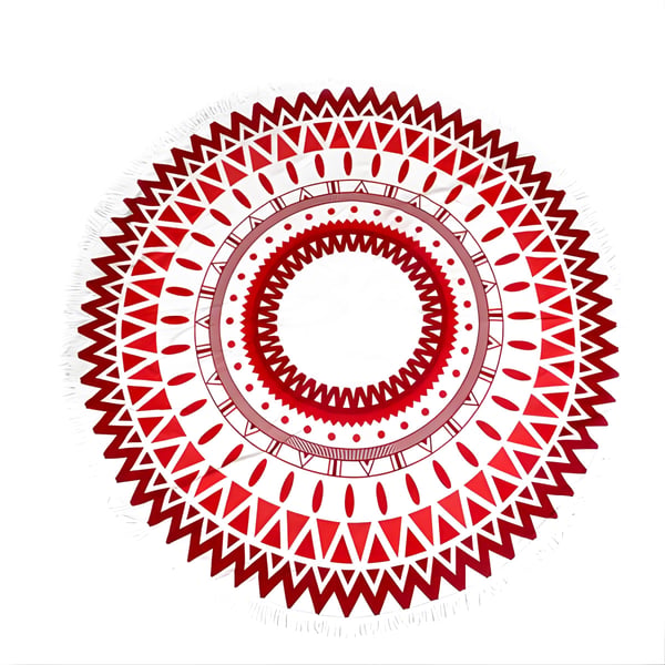 Round Beach Towel with Summer Print