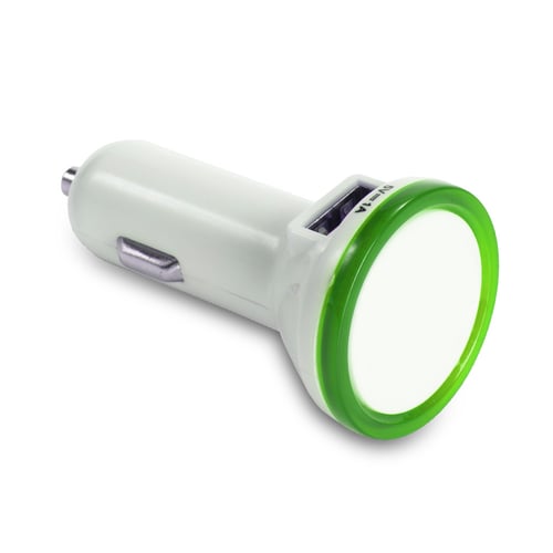 מטען USB לרכב עם תאורה ולוגו מותאם