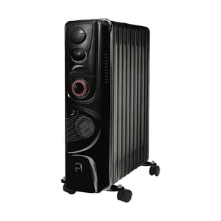 רדיאטור 11 צלעות בשחור חזק 2500W עם חימום טורבו ושעון שבת