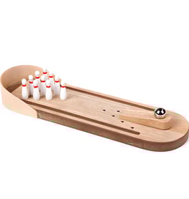 סט משחק באולינג מעץ לילדים