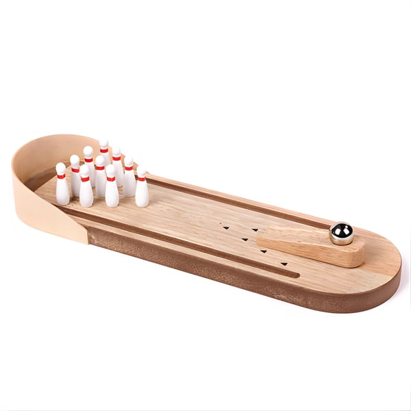 סט משחק באולינג מעץ לילדים