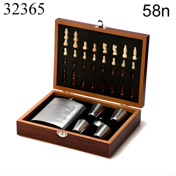 Luxury Chess Design Flask Set