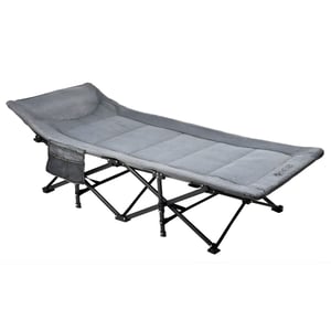 מיטת קמפינג ניידת ומתקפלת בצבע אפור