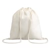 White Drawstring Pouch with Black Cord
