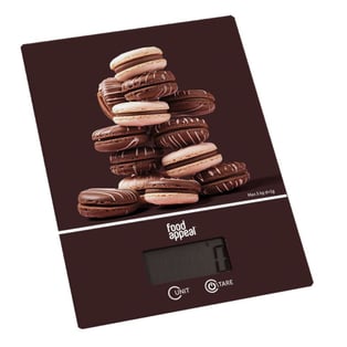 משקל מטבח דיגיטלי 5 ק"ג מקרון חום מבית Food Appeal