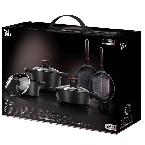 סט כלים לבישול נירוסטה מעוצבים 10 יחידות