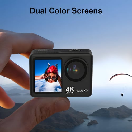 מצלמת אקסטרים WiFi עם 2 מסכים באיכות 4K