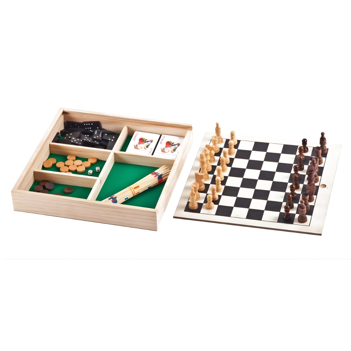 משחק קופסא 4 ב-1: שחמט, דמקה, מחוורים וטרומפט