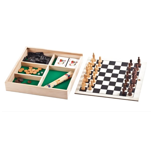 4-in-1 Game Box: Chess, Checkers, Backgammon & Cards