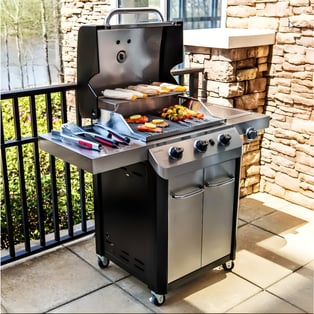 Stainless Steel Gas Grill with 3 Burners
