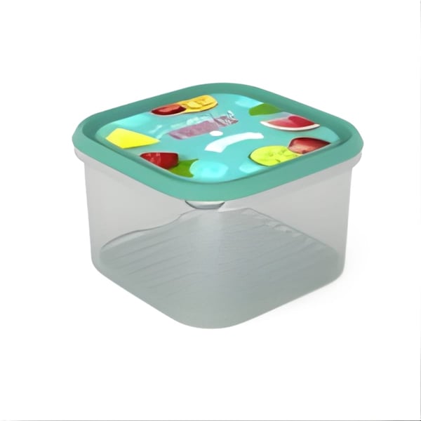 קופסת אחסון מרובעת 2.8 ליטר עם מכסה מקושט מסדרת 'ענבר'