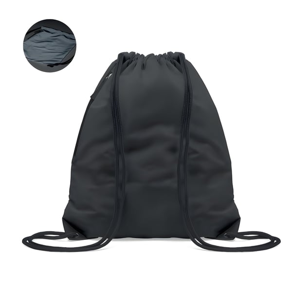 Reflective Glitter Drawstring Bag with Zipper Pocket