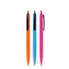 Slim Silver Plastic Pen with Ballpoint and Black Clip