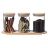 Elegant Set of 3 Storage Jars with Bamboo Lids