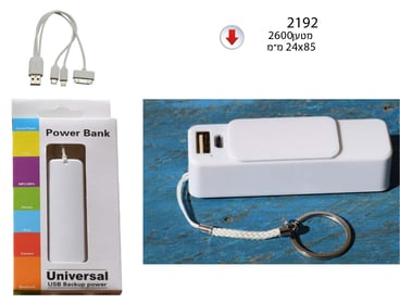 Portable Charger 2600 MAH with Keychain - Practical Corporate Gift