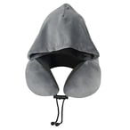 כרית צוואר נסיעות עם קפוצ'ון וזיכרון קצף בתיק PVC