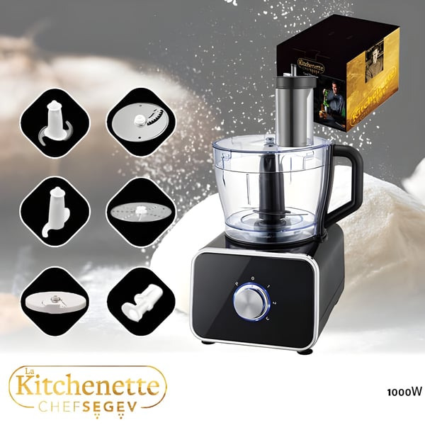 8-in-1 Multi-Function Food Processor with Stainless Steel Finish - SEGEV Chef Series