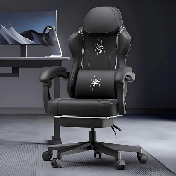 כיסא גיימרים ארגונומי עם הדום רגליים מתקפל