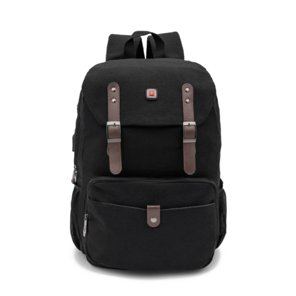 תיק גב למחשב נייד POLOSWISS HERSHIN עם רצועות עור וגימור זמש