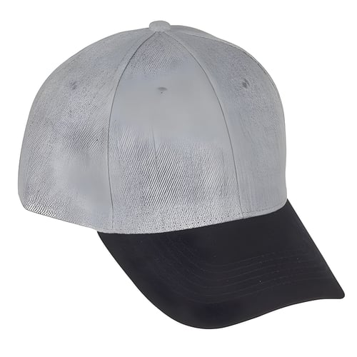כובע מצחיה כותנה אפור עם 6 פאנלים