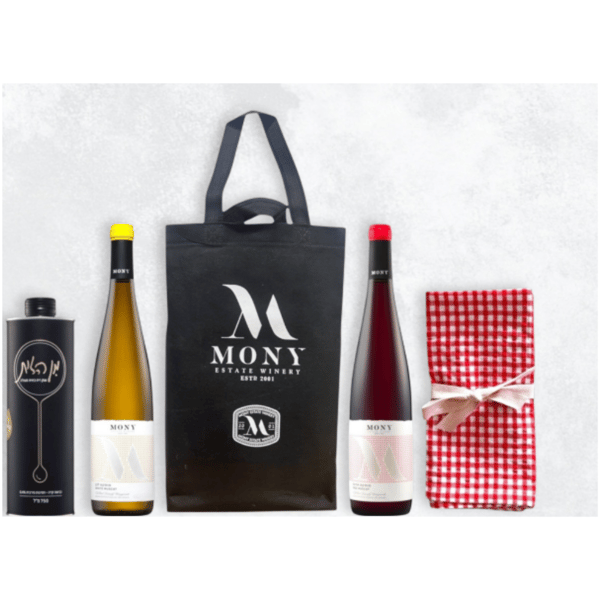 שקית בד עם בקבוקים