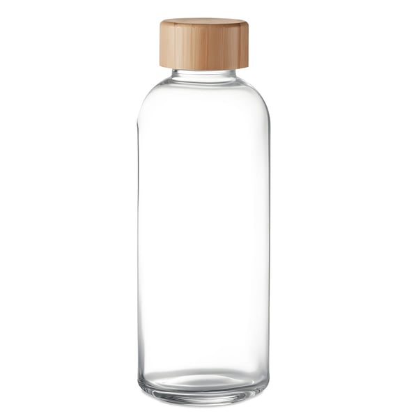 Glass Bottle with Bamboo Lid - 650 ml Capacity