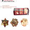 Interactive Wooden Puzzle Cubes Set of 3