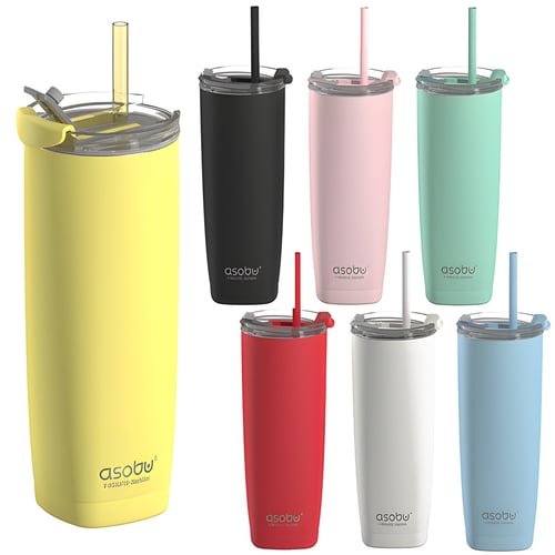 ASOBU Stainless Steel Thermal Mug 600ml with Straw and Tritan Lid