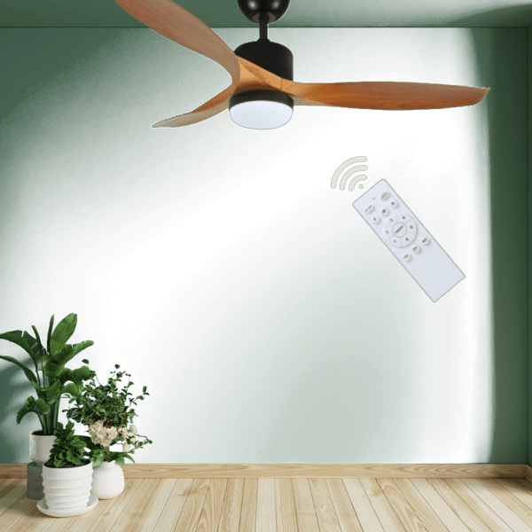 מאוורר תקרה מעוצב עם תאורה LED ושלט רחוק