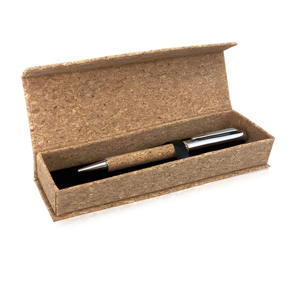 Luxury Gift Set: Metal Pen and Natural Cork Box