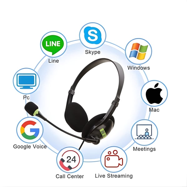 אוזניות USB מתקדמות למחשב