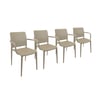 Set of 4 Luxury Beige Chairs Made of Polypropylene and Fiberglass - FAME-K by PAPATYA
