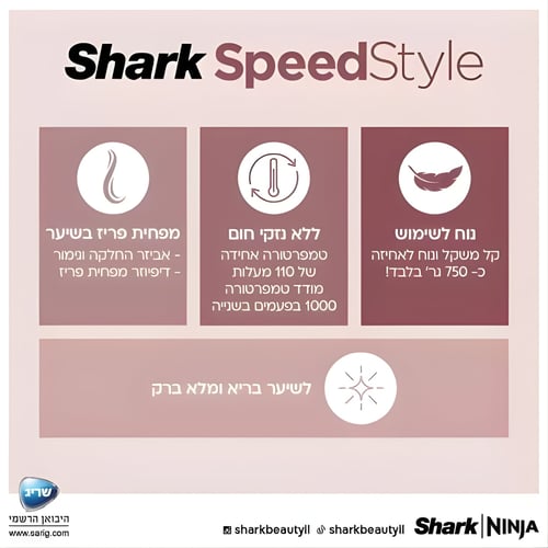 מייבש שיער SHARK SpeedStyle עם טכנולוגיית IQ