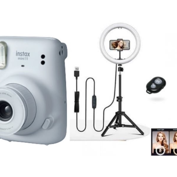 Professional Photography Kit: Instant Camera, Tripod & Ring Light