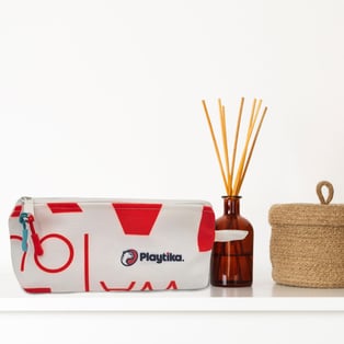 Pyramid Canvas Cosmetic Pencil Case - 10x23 cm