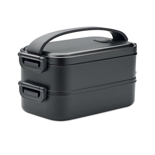 Two-Tier Lunch Box with Airtight Lid and Side Buckles