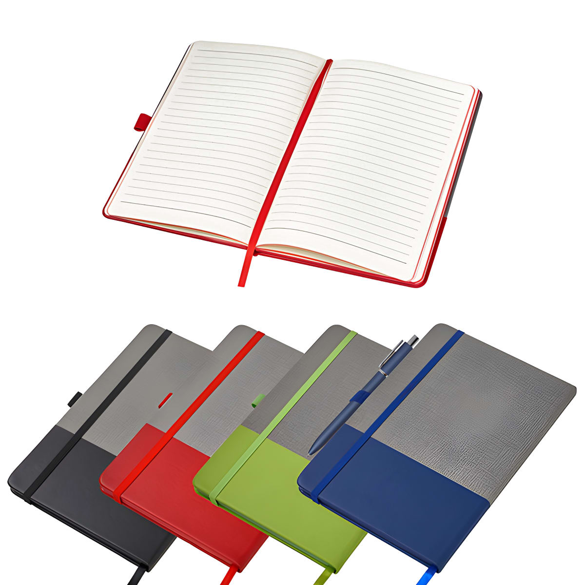 מחברת מנהלים A5 עם מקום לעט וסגירה מגומי