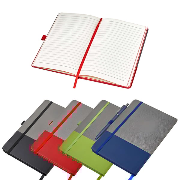 מחברת מנהלים A5 עם מקום לעט וסגירה מגומי